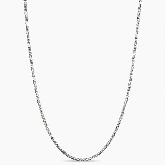 WPE Box Chain (Rounded) Fine - Italian - Rhodum Over Sterling Silver - 1.3mm - WPE